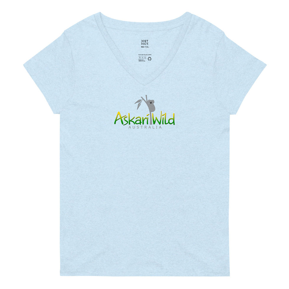 Thumbnail: Askari Wild Women’s 100% Recycled V-neck T-Shirt - Aussie Sketch Series Logo