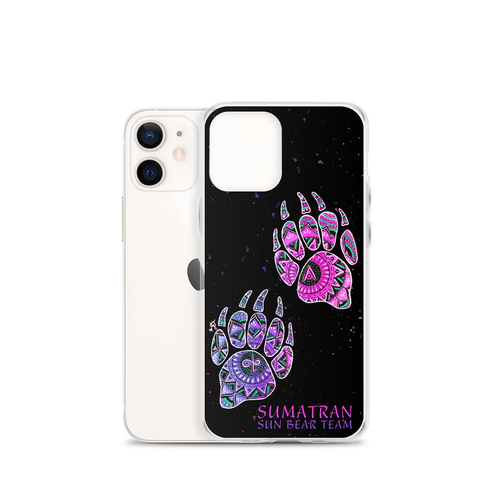 Thumbnail: Sumatran Sun Bear Team iPhone Case - Pink Bear Paw Design
