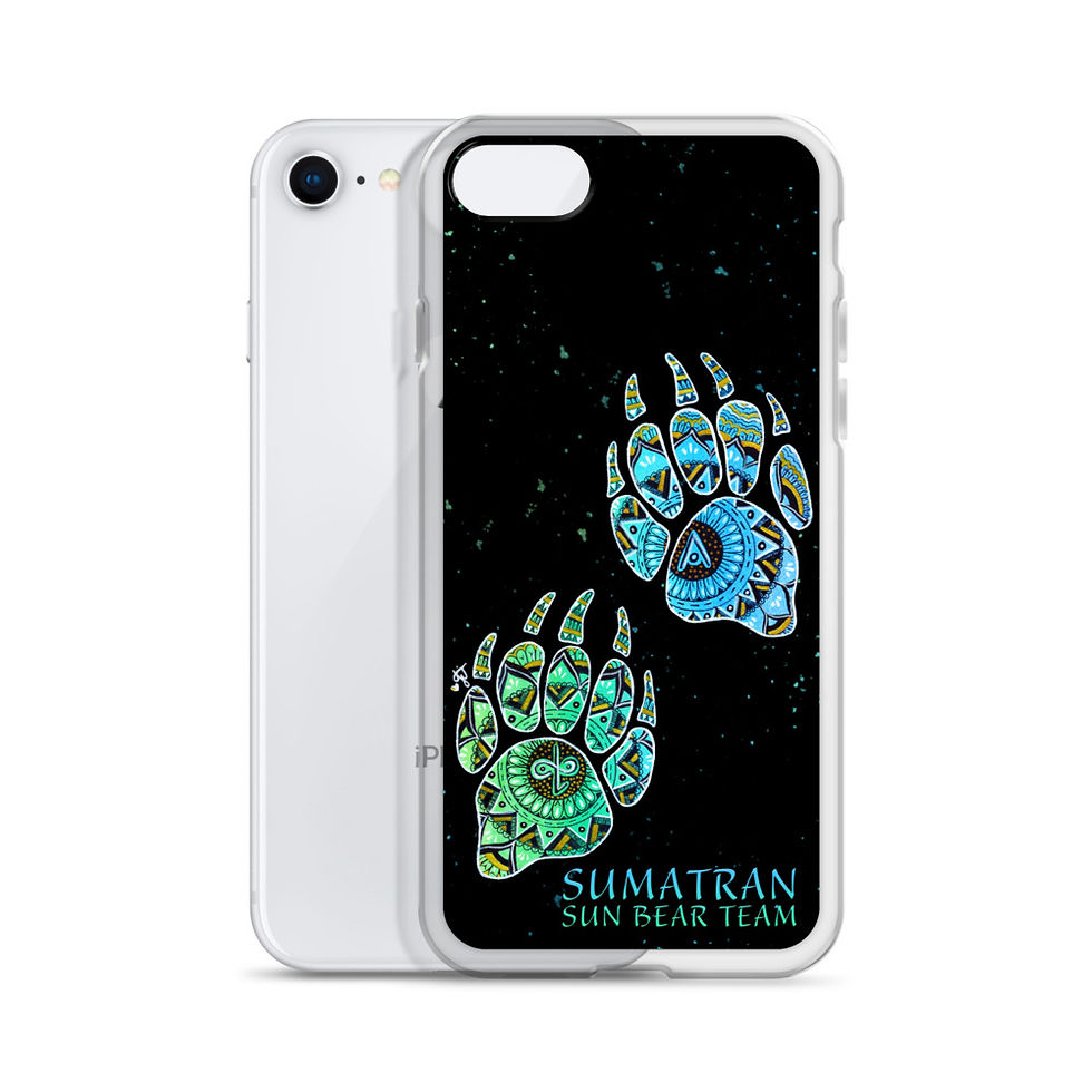 Thumbnail: Sumatran Sun Bear Team iPhone Case - Blue Bear Paw Design