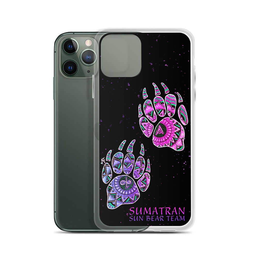 Thumbnail: Sumatran Sun Bear Team iPhone Case - Pink Bear Paw Design
