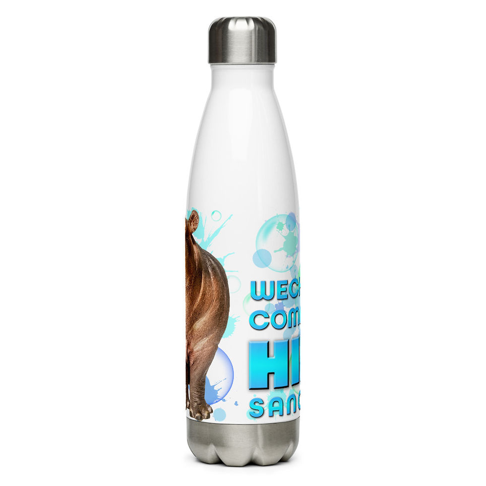 Thumbnail: Wechiau Hippo Stainless Steel Water Bottle - Baby Hippo Design
