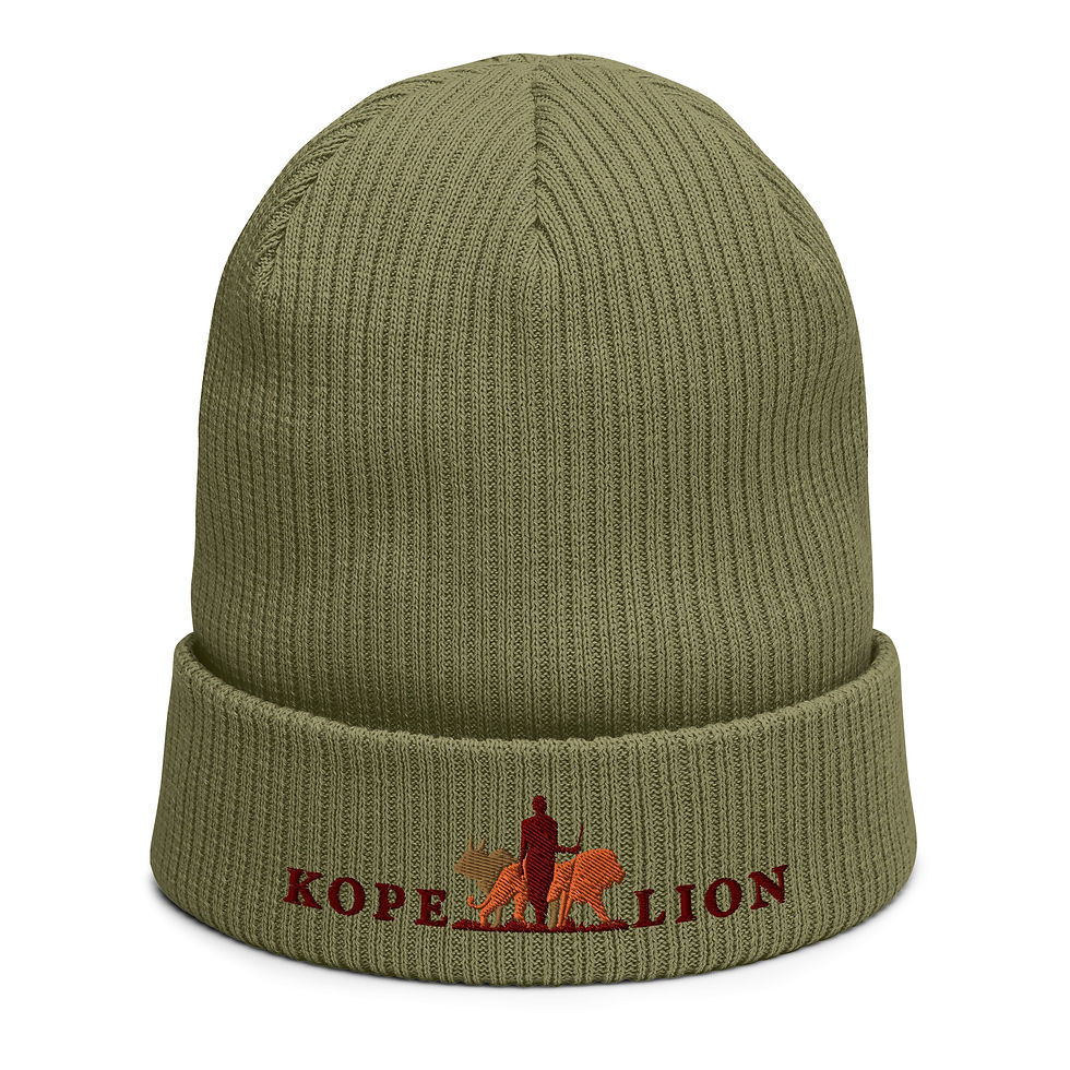 Thumbnail: Kope Lion Organic Ribbed Beanie - Inline Design