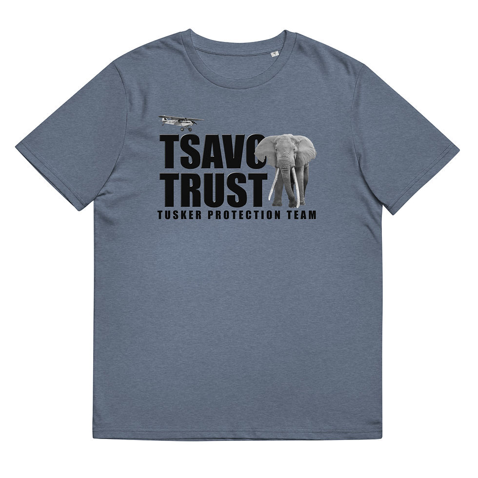 Thumbnail: Tsavo Trust Unisex Organic Cotton T-Shirt - Tusker Protection Team Design