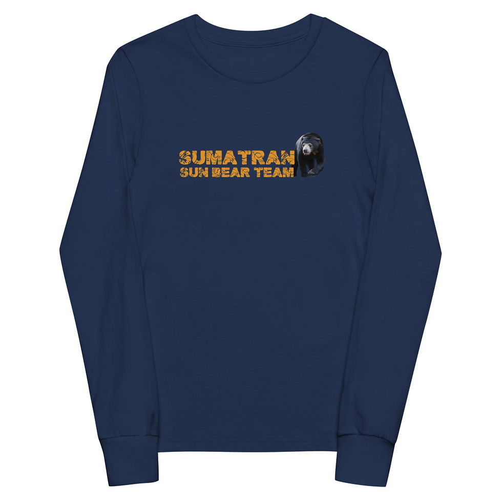 Thumbnail: Sumatran Sun Bear Team Youth Long Sleeve Shirt - Walking Bear Design