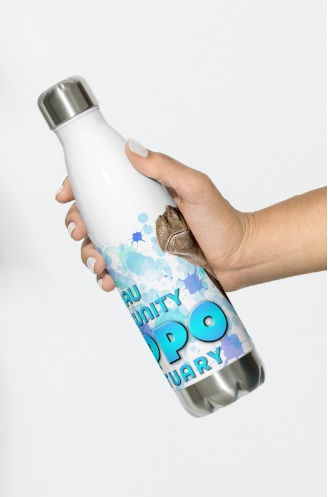 Thumbnail: Wechiau Hippo Stainless Steel Water Bottle - Baby Hippo Design
