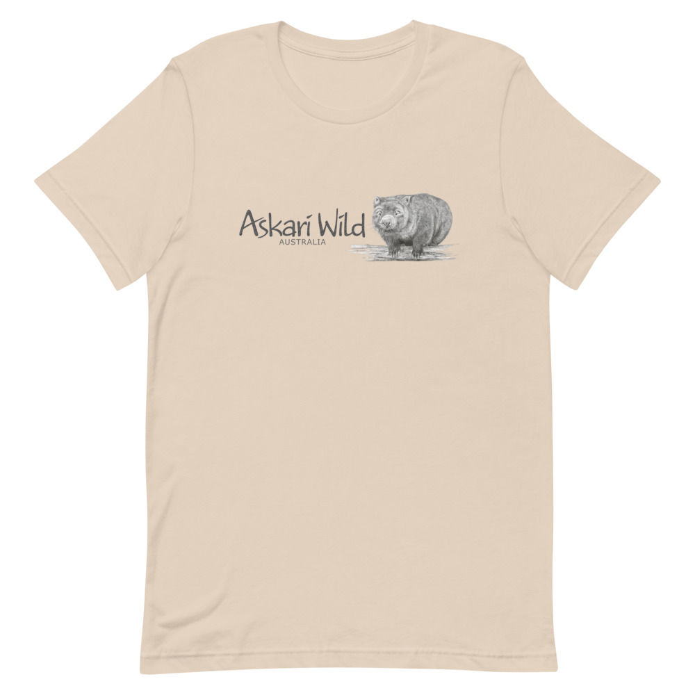 Askari Wild Unisex T-Shirt - Aussie Sketch Series Wombat Design