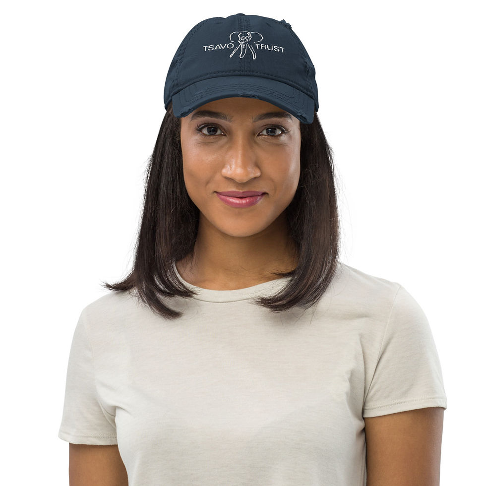 Thumbnail: Tsavo Trust Distressed Cap - White Logo