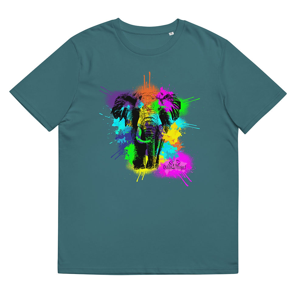 Thumbnail: Askari Project Unisex Organic Cotton T-Shirt - Paint Splatter Design