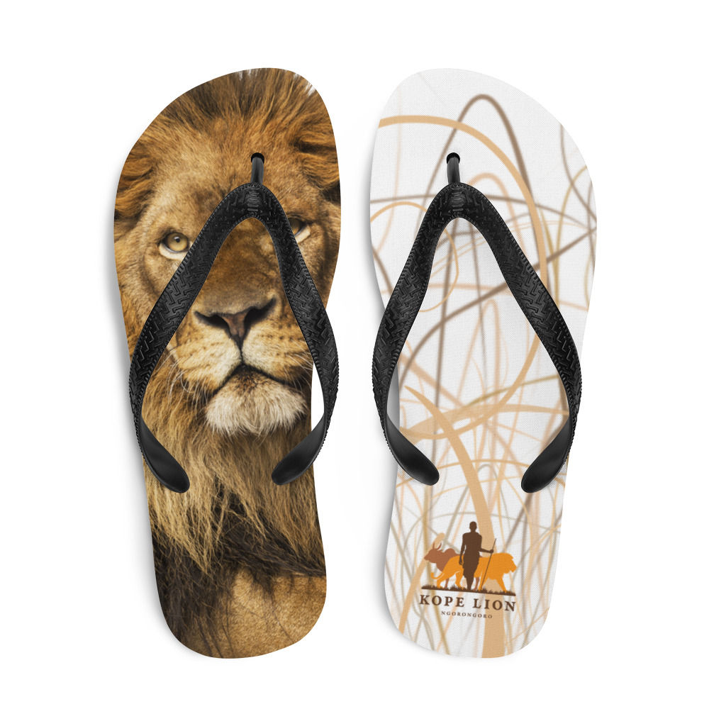 Kope Lion Flip Flops - Resting Lion Design