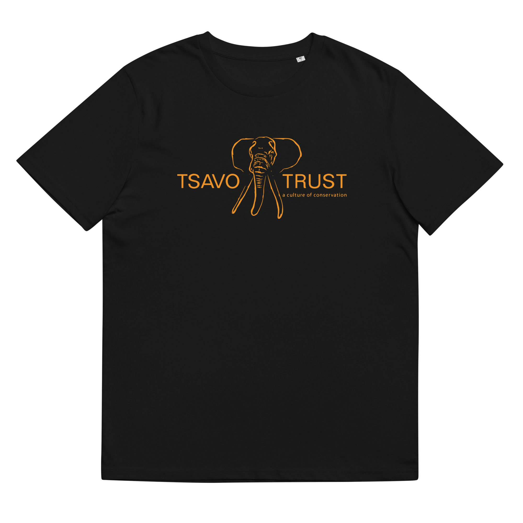 Tsavo Trust Unisex Organic Cotton T-Shirt - Orange logo