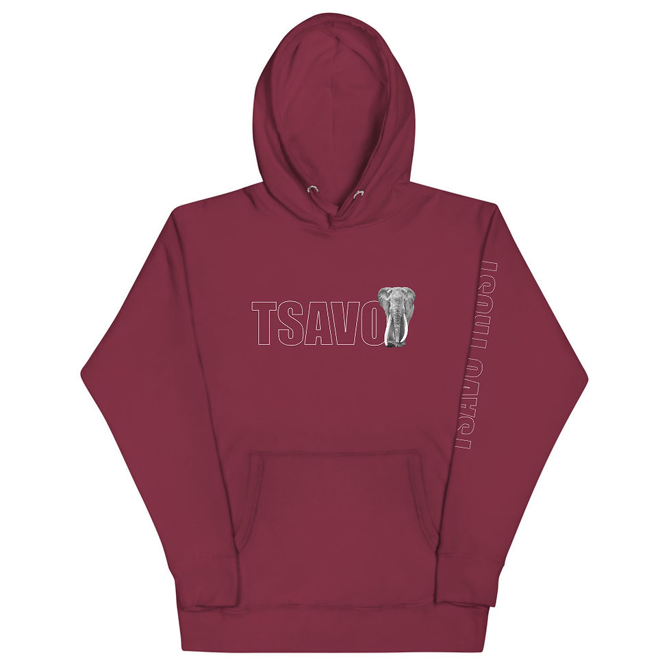 Thumbnail: Tsavo Trust Unisex Hoodie - Tusker LU-1 Design