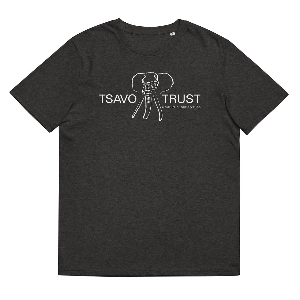 Thumbnail: Tsavo Trust Unisex Organic Cotton T-Shirt - White Logo