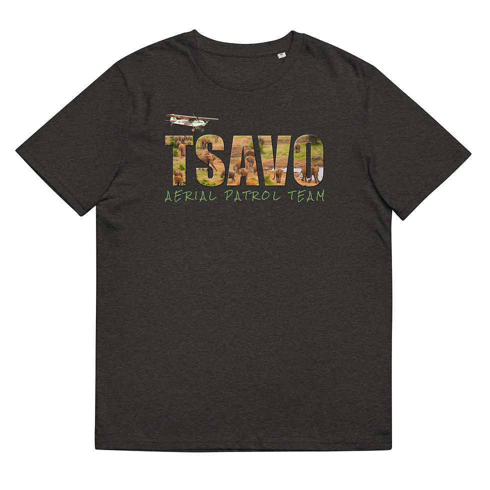 Thumbnail: Tsavo Trust Unisex Organic Cotton T-Shirt - Aerial Patrol Team Design