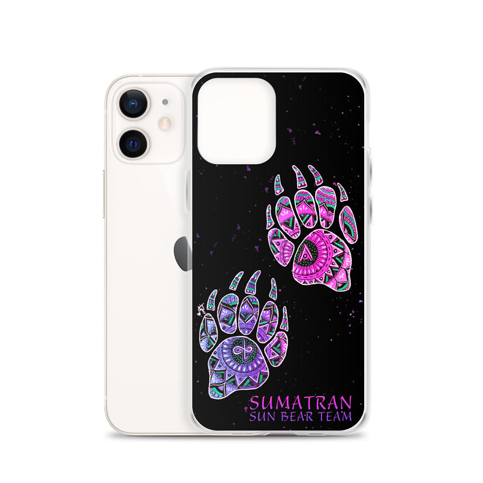 Thumbnail: Sumatran Sun Bear Team iPhone Case - Pink Bear Paw Design