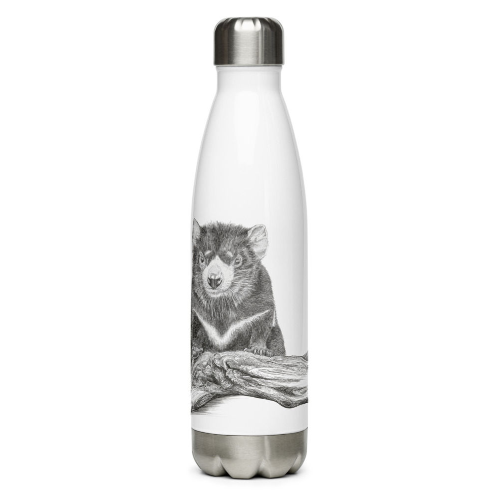 Askari Wild Stainless Steel Water Bottle - Aussie Sketch Series Tas Devil Design