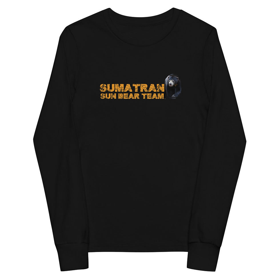 Thumbnail: Sumatran Sun Bear Team Youth Long Sleeve Shirt - Walking Bear Design