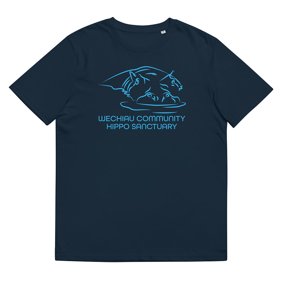 Thumbnail: Wechiau Hippo Unisex Organic Cotton T-Shirt - Sketch Design