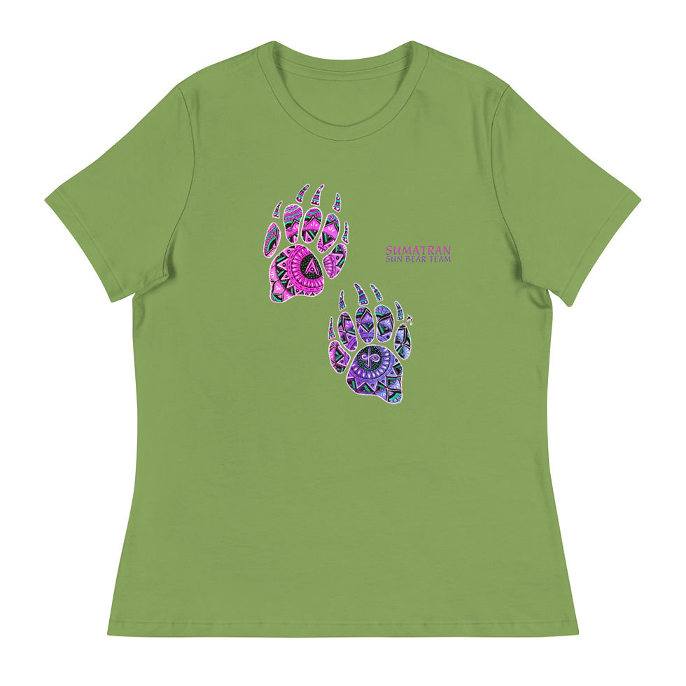 Thumbnail: Sumatran Sun Bear Team Women's T-Shirt - Pink Bear Paw Design