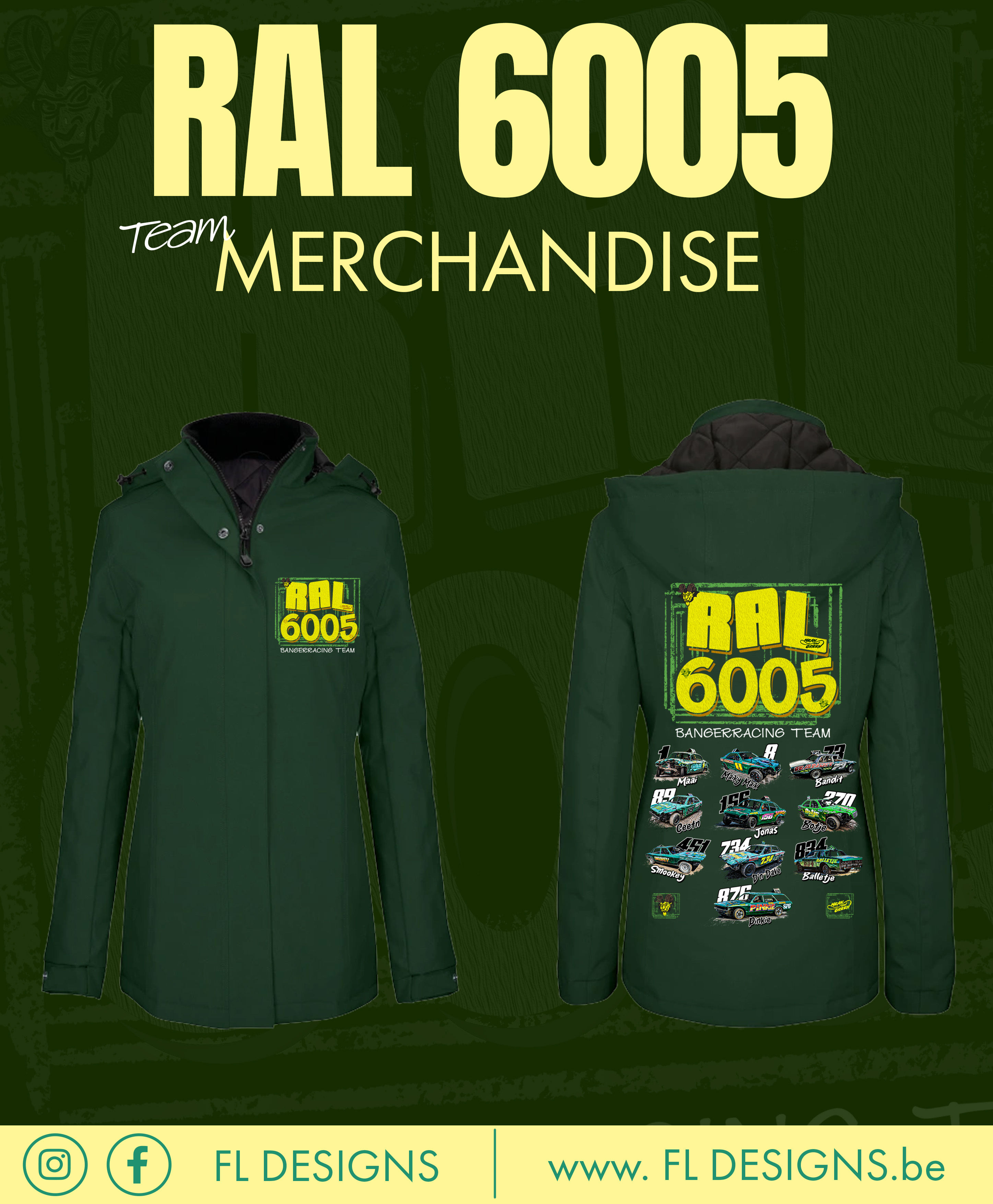 Padded women's parka Team Ral 6005