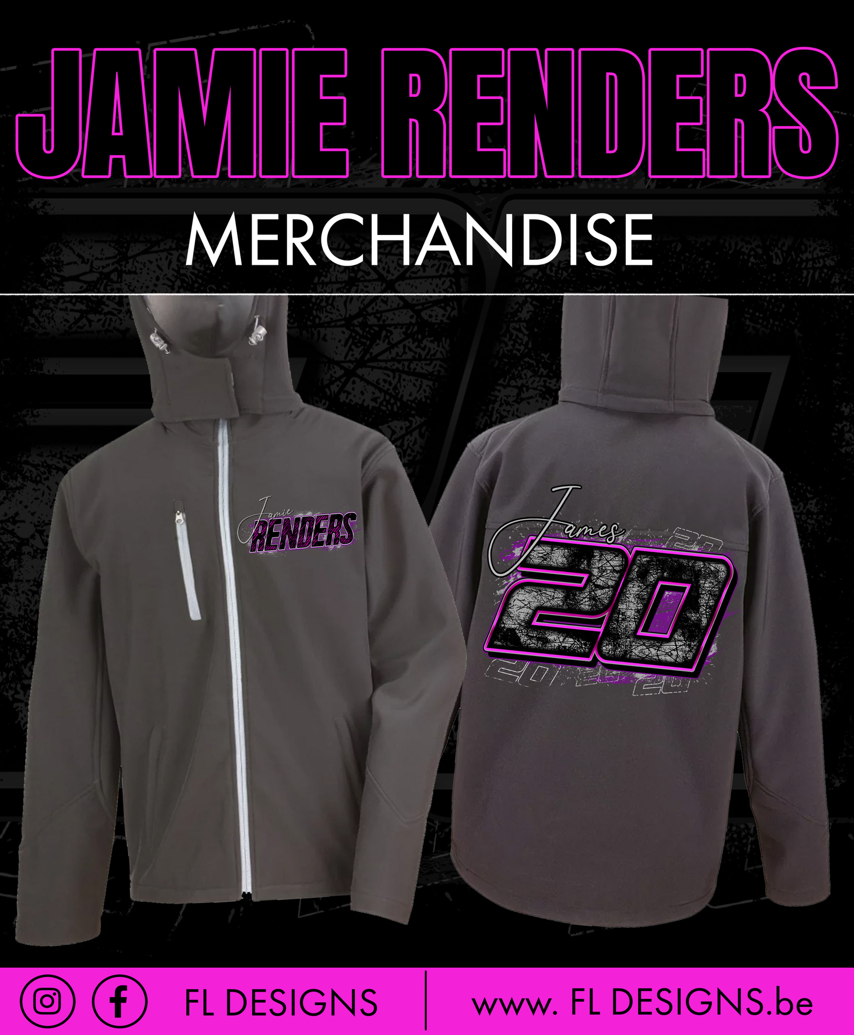 Dames softshell jas 3 laags met kap #20 Jamie Renders