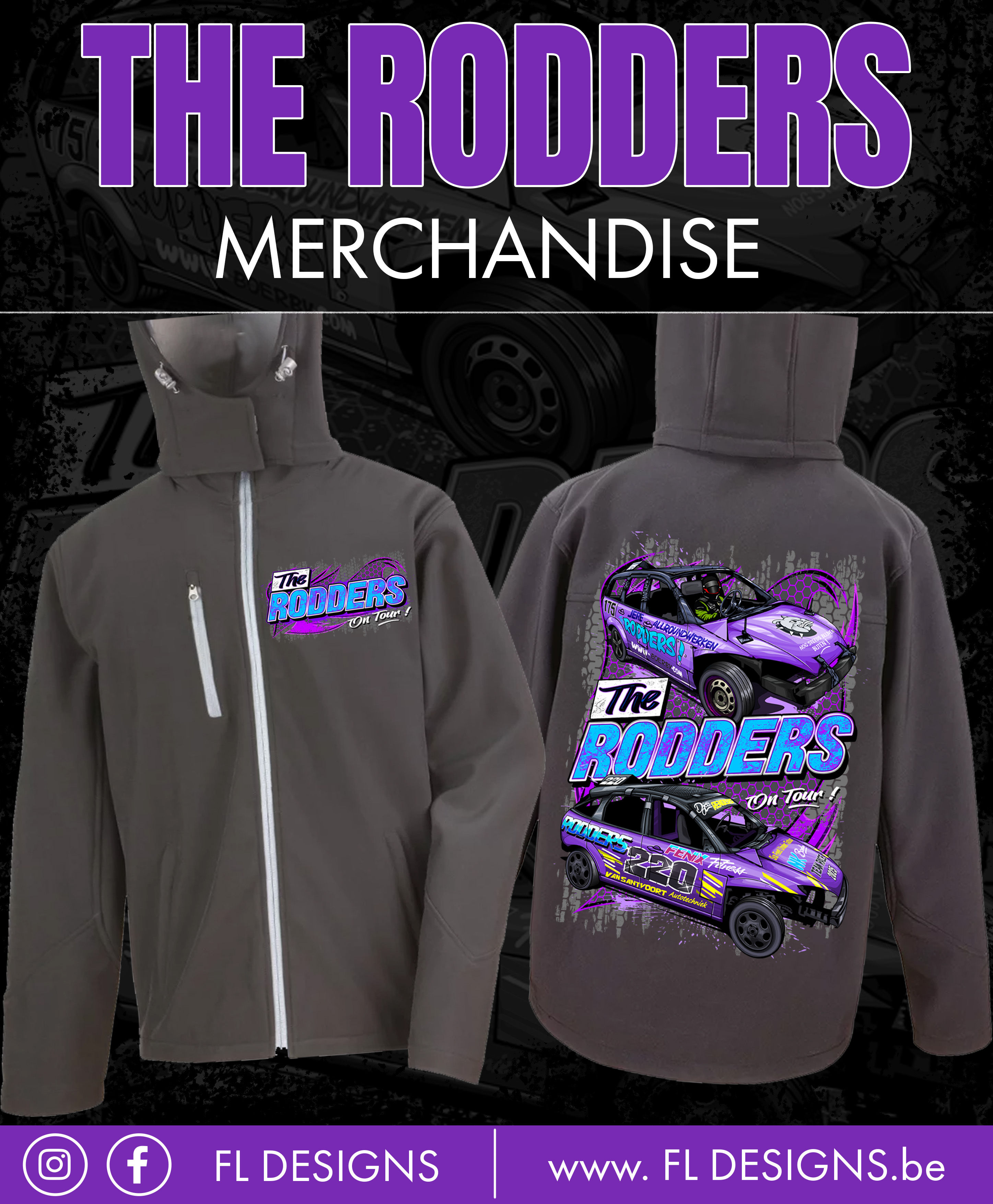 Dames softshell jas 3 laags met kap The Rodders