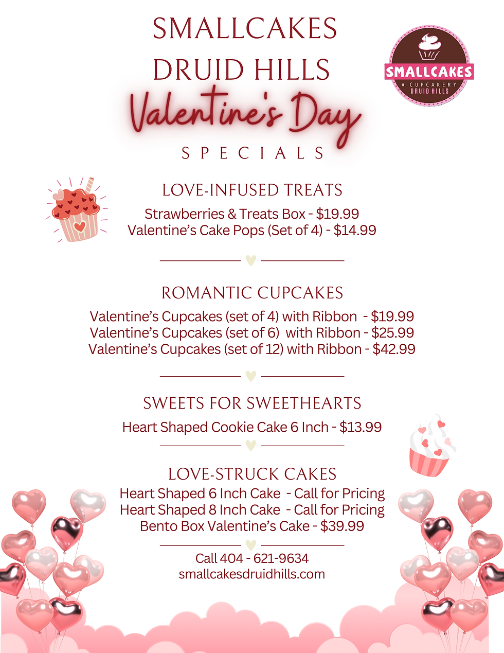 Dark Red Valentine's Day Food and Drink Menu
