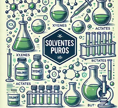 DALL·E 2024-11-28 14.25.16 - An illustration that represents 'Solventes Puros' section, fo