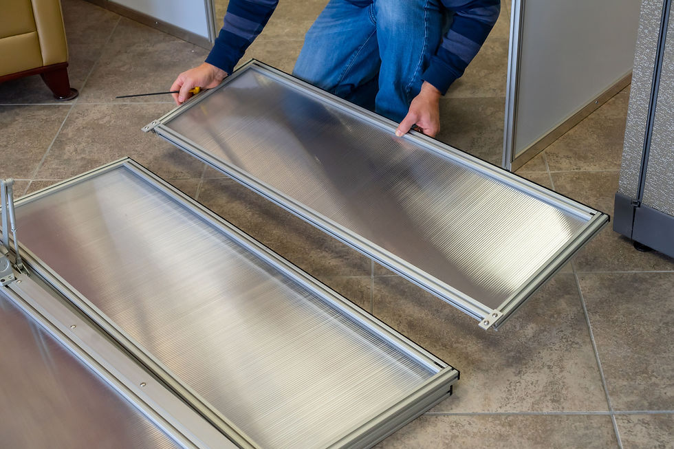 Panels are lightweight and rigid.