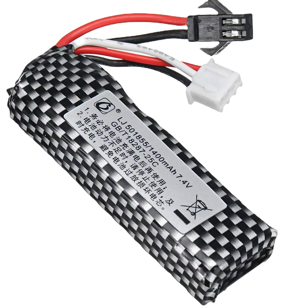 Batterie Lipo 7.4V, câbles, connecteurs - Gelly Orbeez Factory