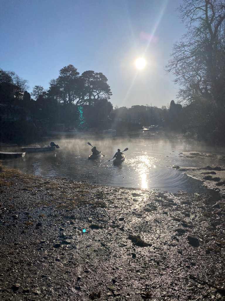 Kayaks on port navas creek