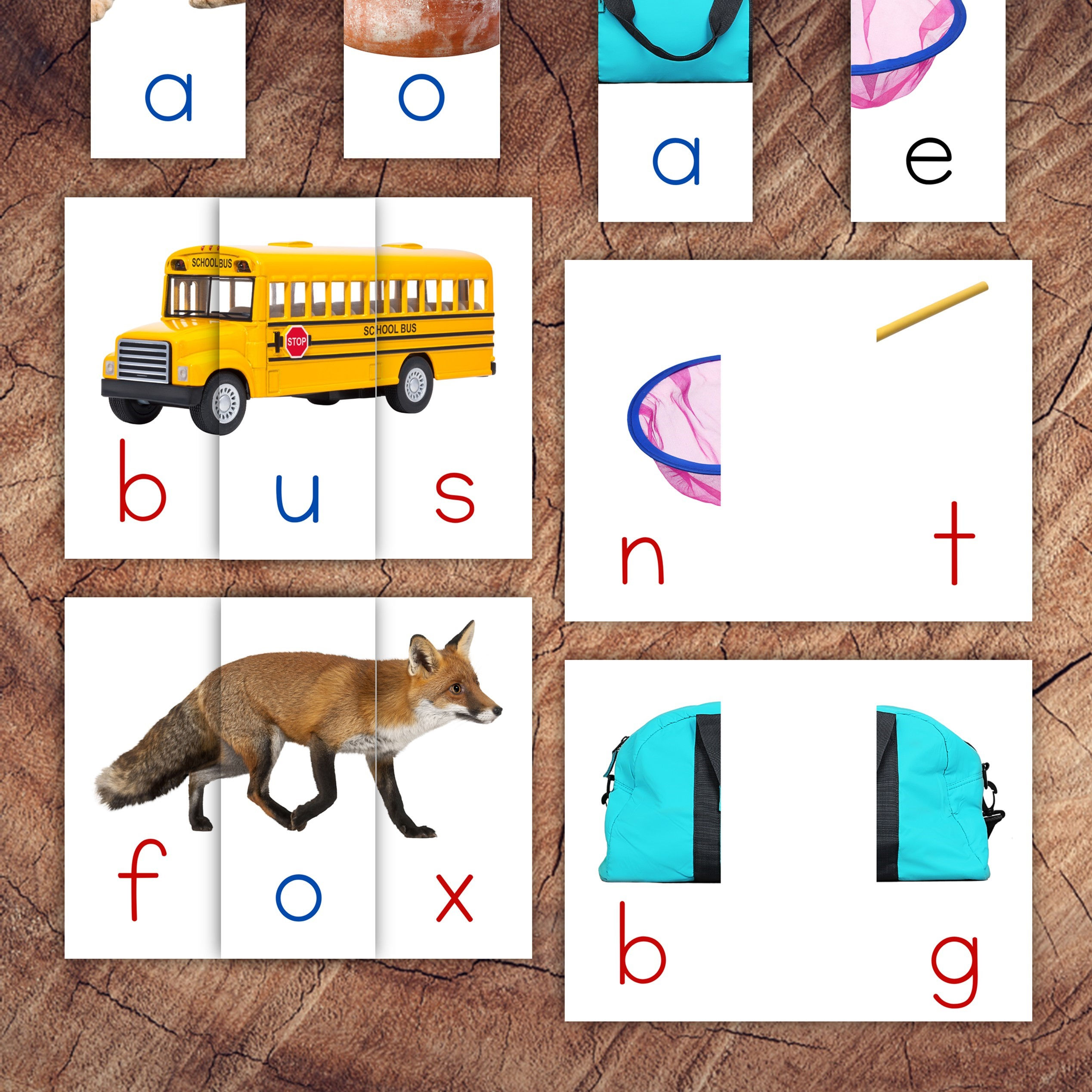 CVC Puzzle Set, Real Images Montessori Letter Colours