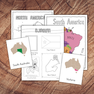 Montessori printable country research and world map resources