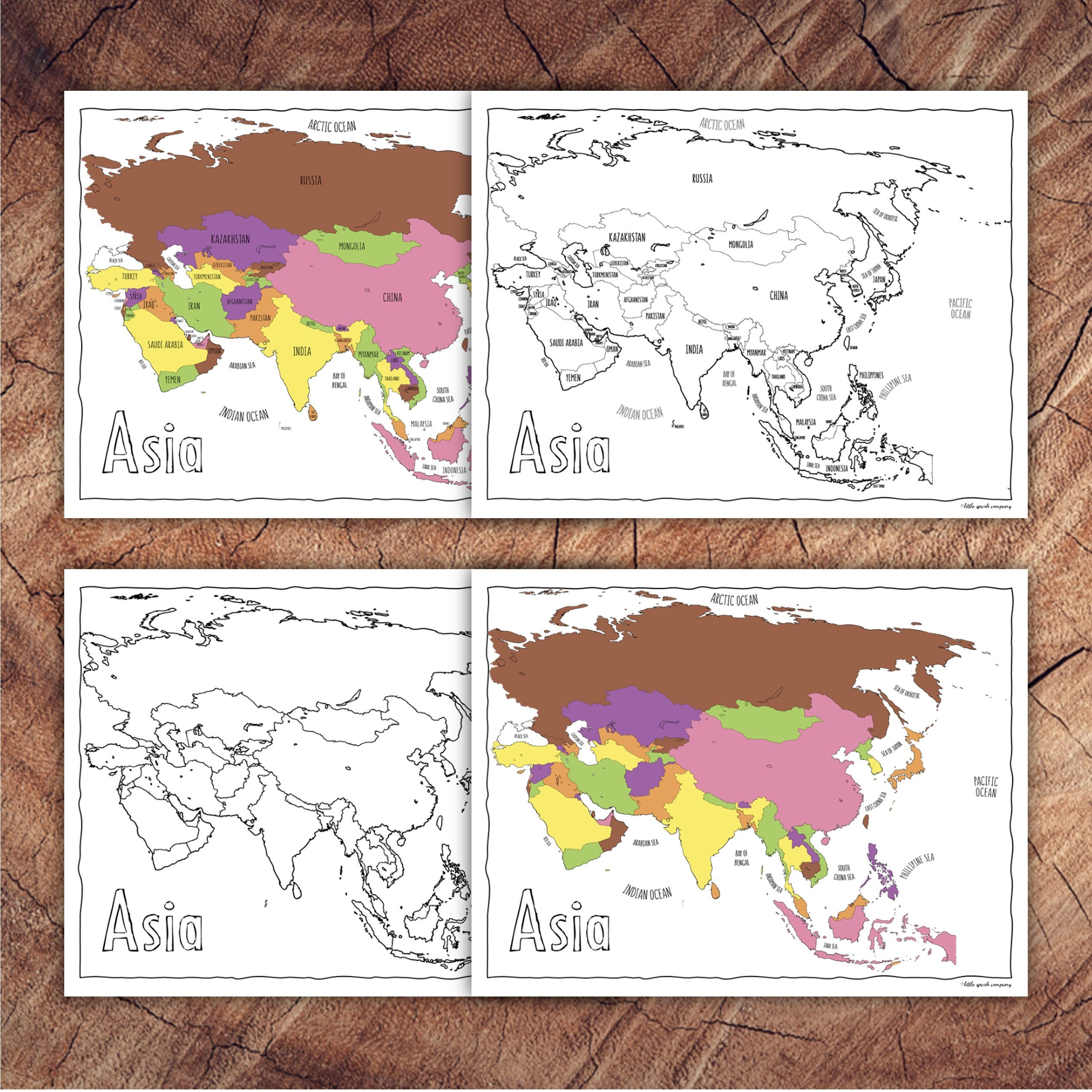 Asia Montessori Puzzle Map Control Sheets
