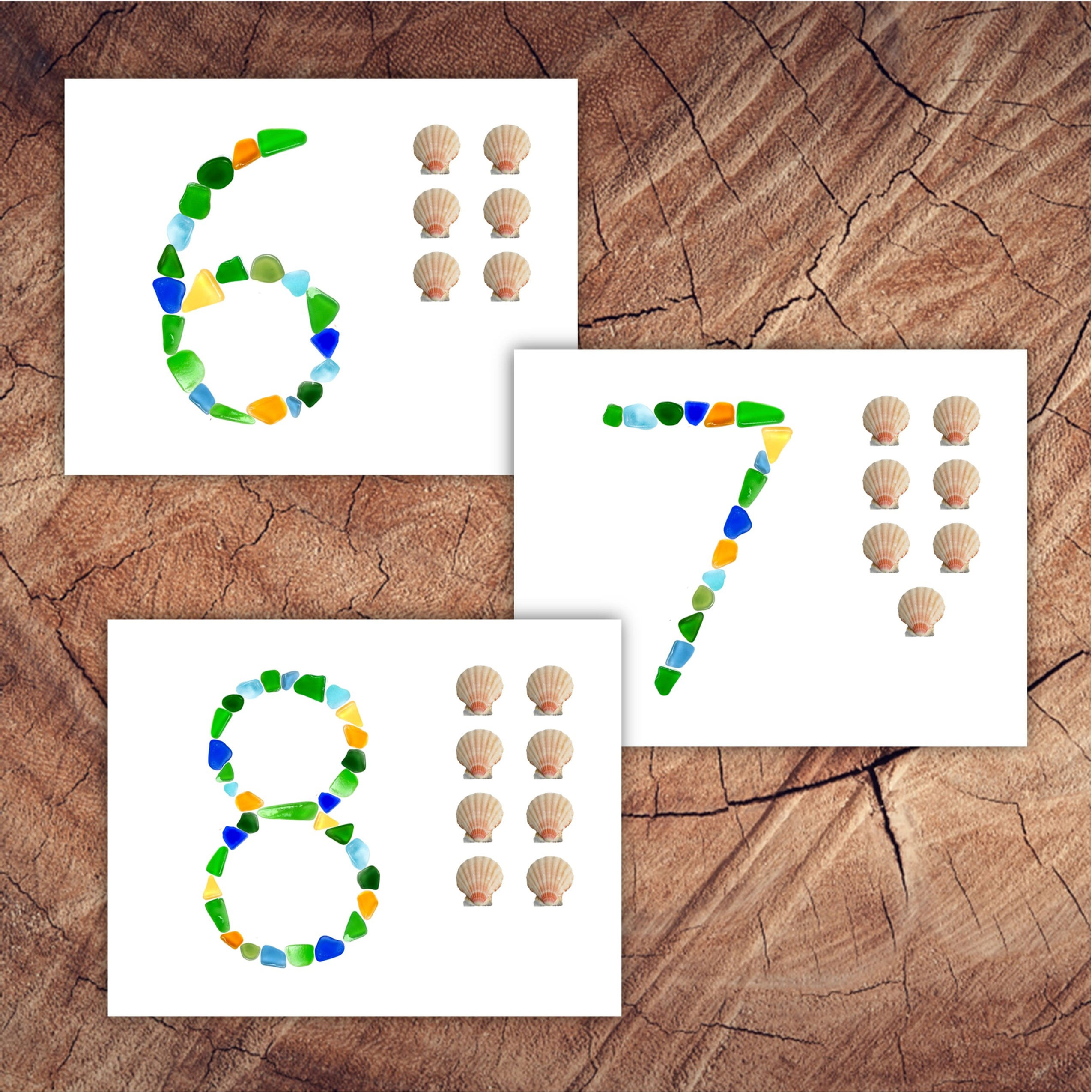 Sea Glass Number Posters (1-10)