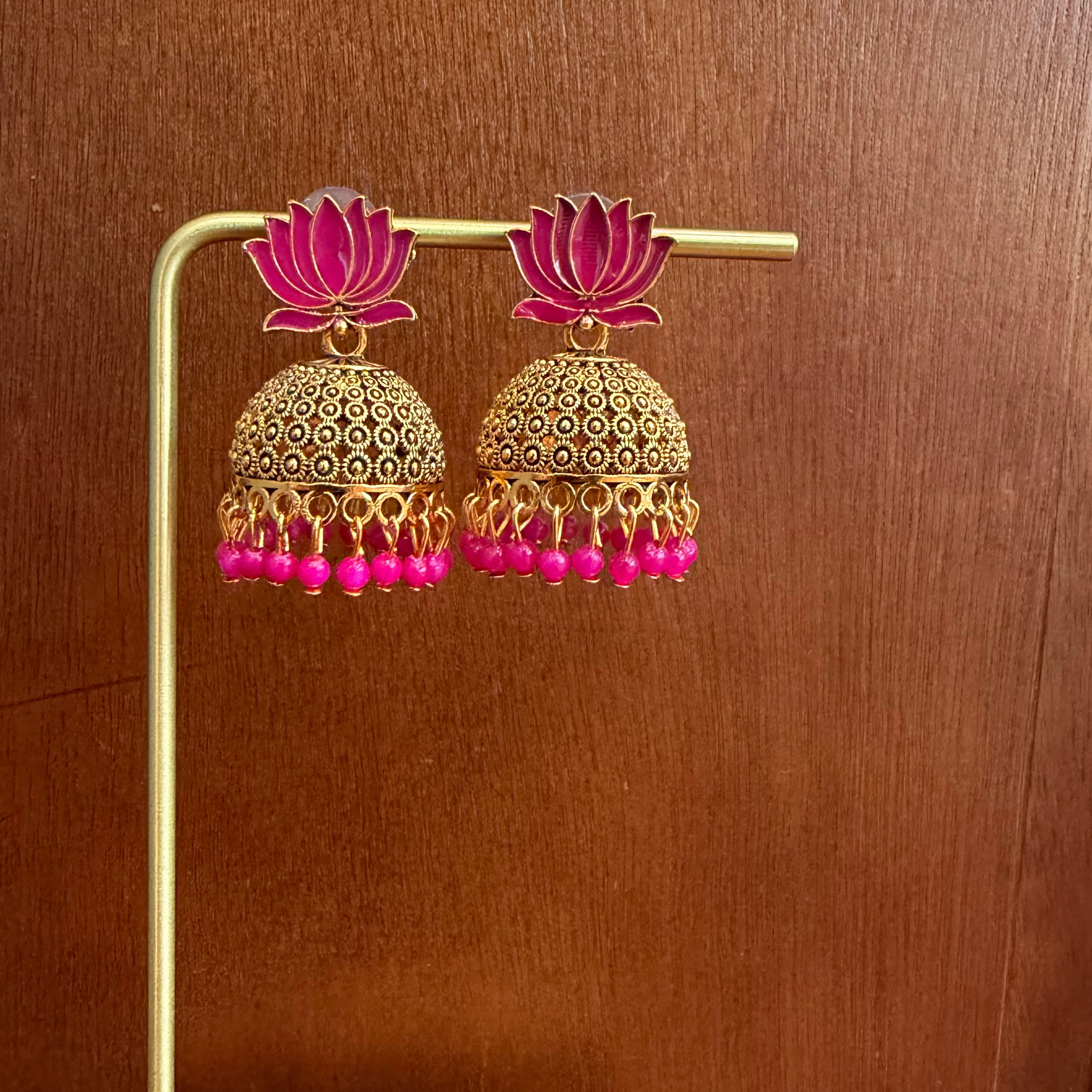 Jhumka - Lotus M - Pink
