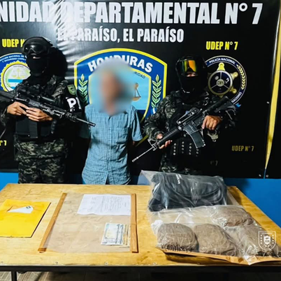 Detenido con supuesta droga en El Paraíso