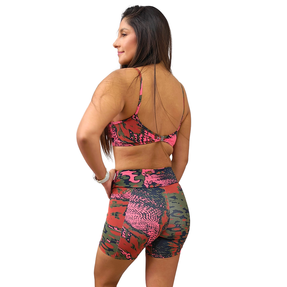 Miniatura: Bermuda estampada com bolsos nas laterias em tecido Nakay