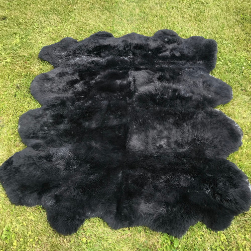 Australian Sheepskin Octo Black 6'x7' 359 Chesterfield Leather