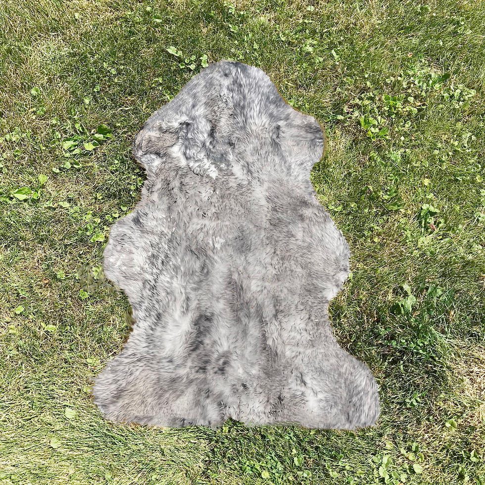 Australian Sheepskin Single Charcoal Tip 2'x3' 49 Chesterfield Leather