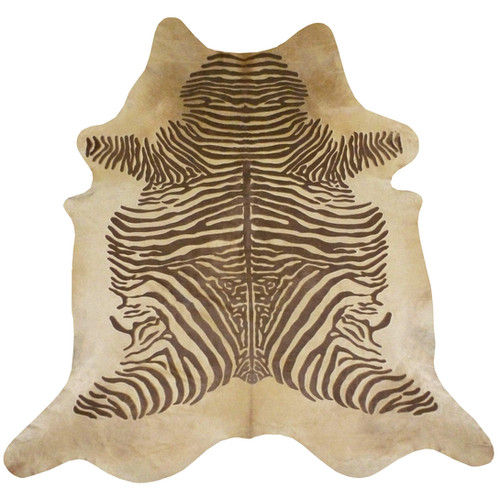 Rustic Etched Zebra Brazilian Cowhide Chesterfield Leather