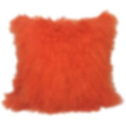 Bright Orange Tibetan Lamb Pillow