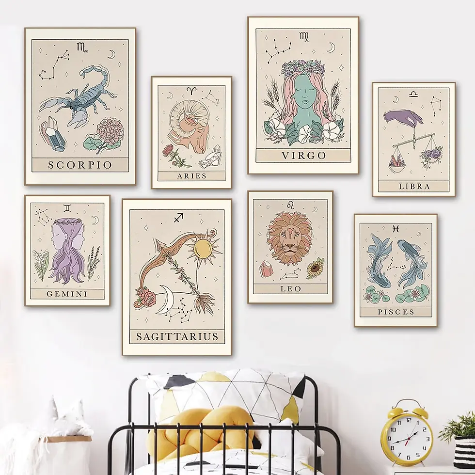 Bohemian Zodiac Canvas Art Prints ✨♑♋♎
