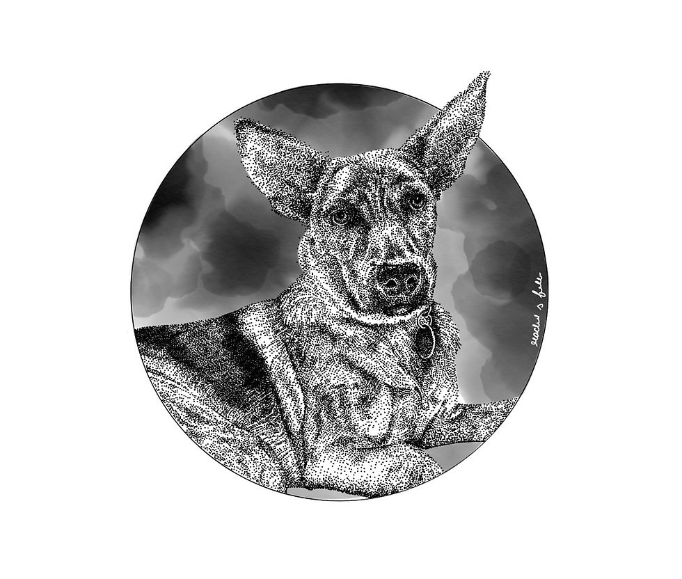 Thumbnail: Stipple Art Dog Portrait