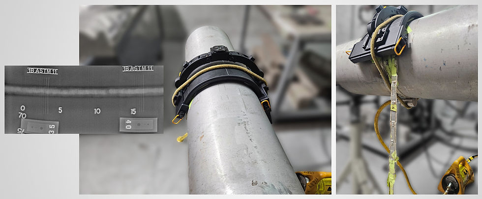 8inch sch100 Pipe, 15mm wall thickness, Ir192, 55ci, 3 seconds exposure time
