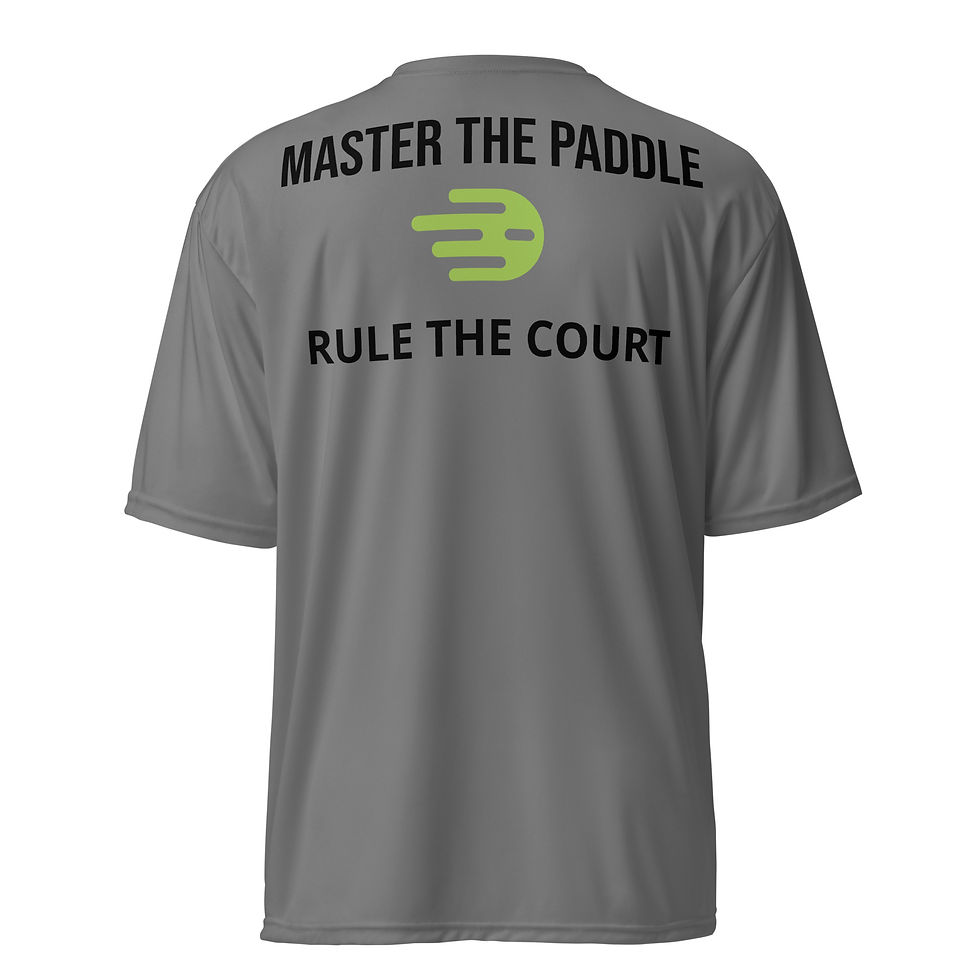Thumbnail: Unisex performance crew neck t-shirt "Master the Paddle Rule The Court"