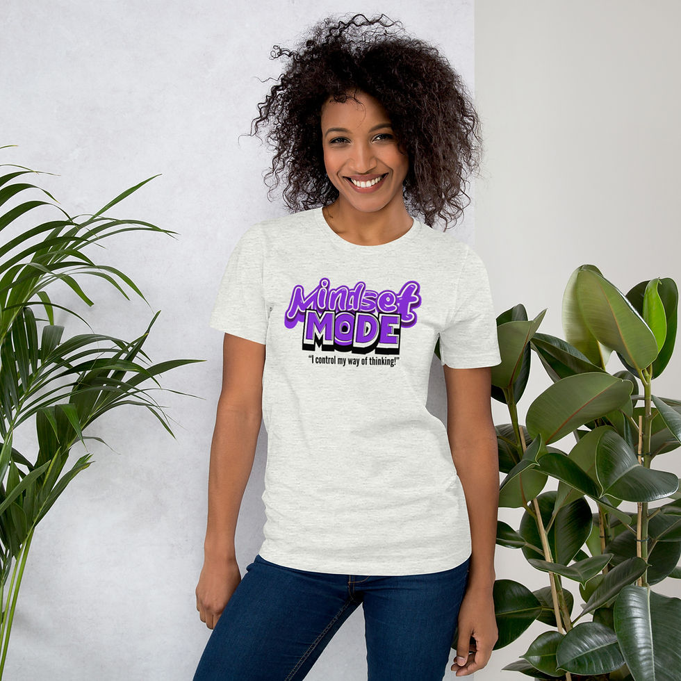 Thumbnail: Unisex  Signature MindsetMode Purple & White Lettering t-shirt