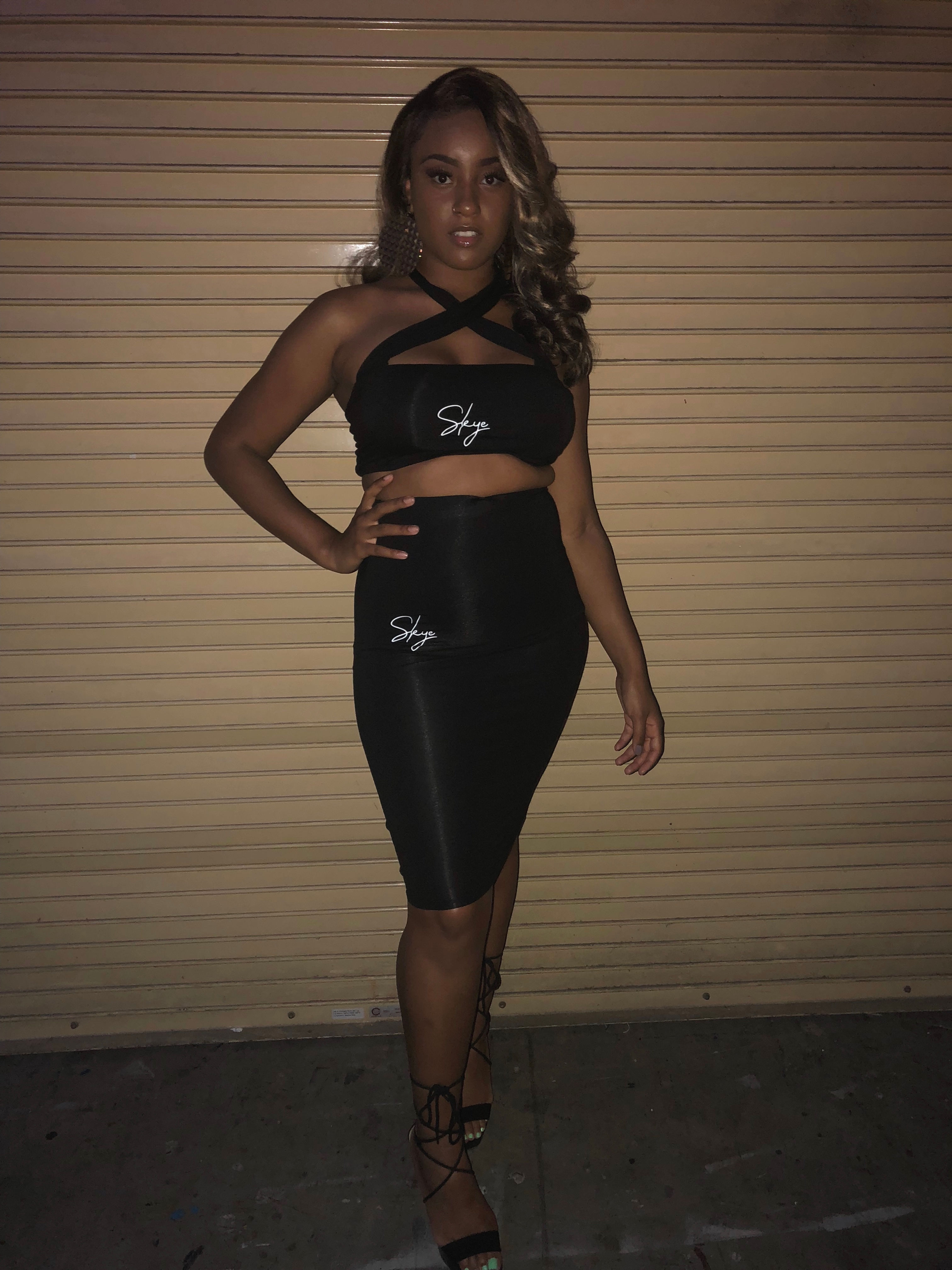 Cross Top & Pencil Skirt Set