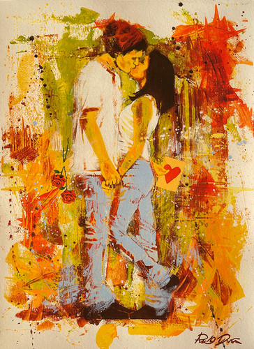 For Love In A Strange Time. Romantic Couple Art Print | Phil Davis