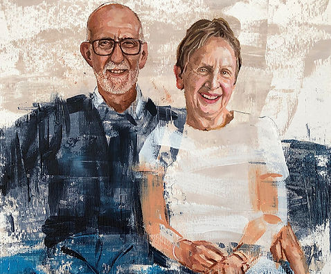 Portrait Study. Vivienne and Barry Haylings. Portrait study of a 'Carry-Home Commission' bespoke painting