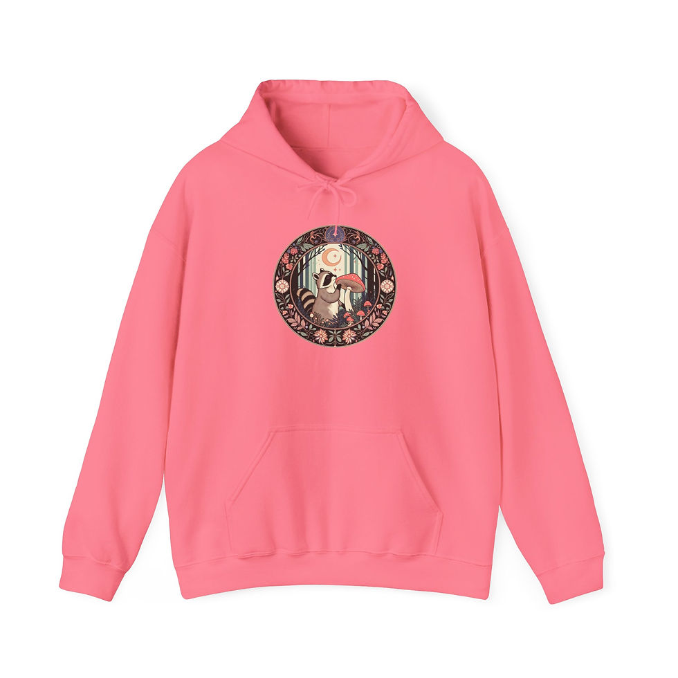 Thumbnail: Stargazing Raccoon Unisex Hooded Sweatshirt